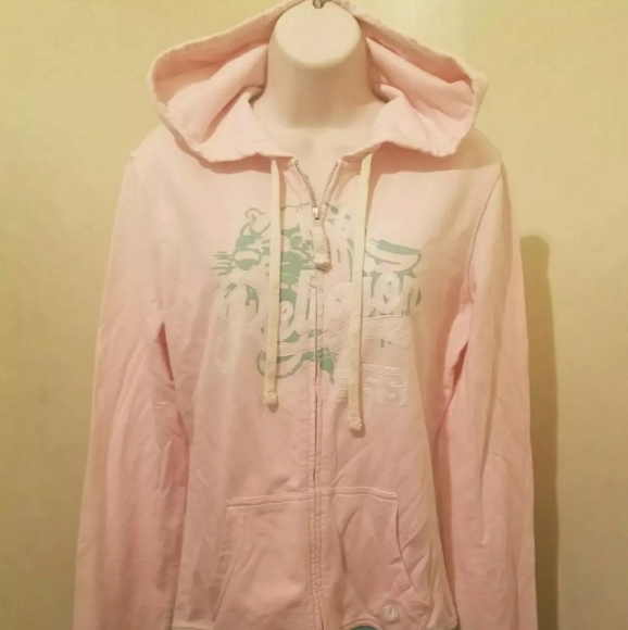 NWOT! Women Pink/Green True Religion Hoodie Size M - Picture 1 of 5